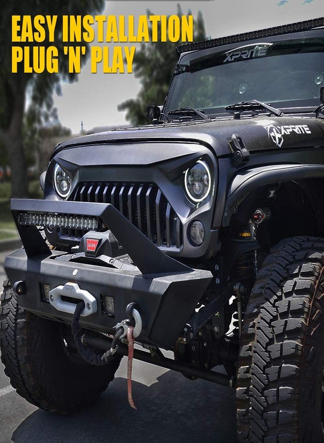 Xprite Amber LED Turn Signal Light w/Smoke Lens, Aluminum Front Blinker Lights Compatible with 2007-2018 Jeep Wrangler JK - Image 3